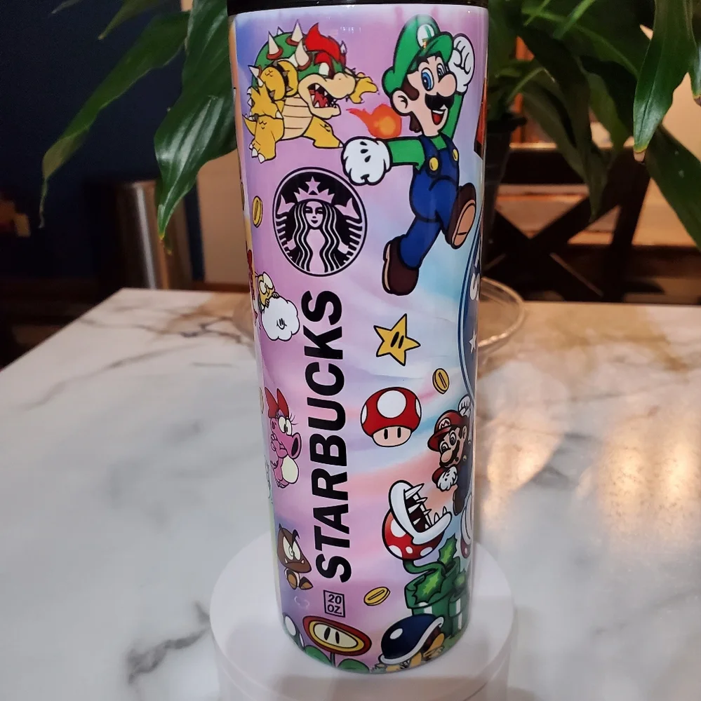 Super Mario Bros. Coffe 20oz Tumbler  with duo lids 🎉sale